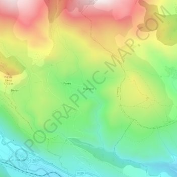 Mapa topográfico Brangoly, altitude, relevo