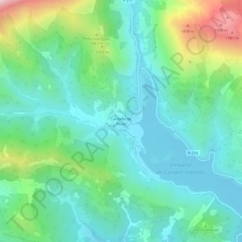 Mapa topográfico Cardaño de Abajo, altitude, relevo