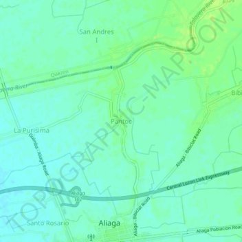 Mapa topográfico Pantoc, altitude, relevo