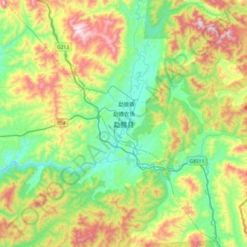 Mapa topográfico 勐腊县, altitude, relevo