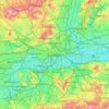 Mapa topográfico Londen, altitude, relevo