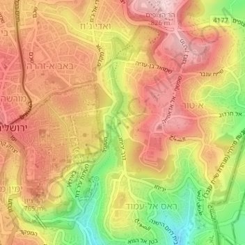 Mapa topográfico Gethsemane, altitude, relevo