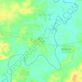 Mapa topográfico San Jose, altitude, relevo