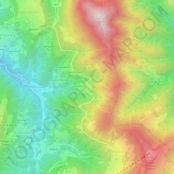 Mapa topográfico Trafficanti, altitude, relevo