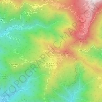 Mapa topográfico Pedrosa / Pedroza, altitude, relevo