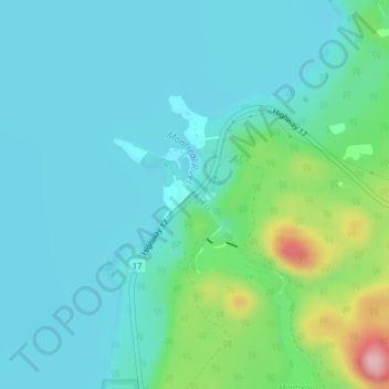 Mapa topográfico Montreal River Harbour, altitude, relevo