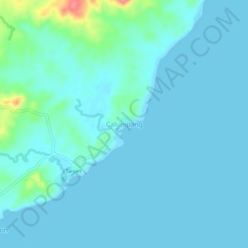 Mapa topográfico Calumpang, altitude, relevo