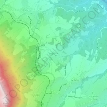 Mapa topográfico Longefonds, altitude, relevo