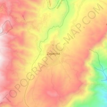 Mapa topográfico Zapatoca, altitude, relevo