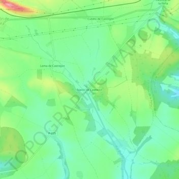Mapa topográfico Boedo de Castrejón, altitude, relevo