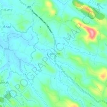 Mapa topográfico Elanthoor, altitude, relevo