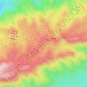 Mapa topográfico Chinese Wall, altitude, relevo