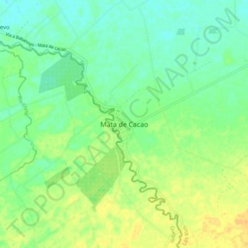 Mapa topográfico Mata de Cacao, altitude, relevo