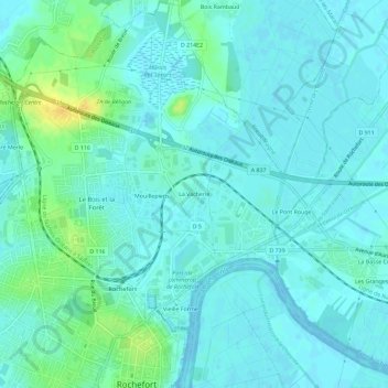 Mapa topográfico La Vacherie, altitude, relevo