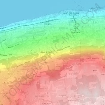Mapa topográfico L'X, altitude, relevo