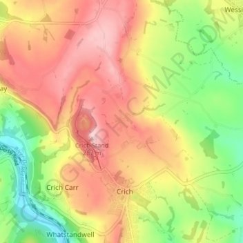 Mapa topográfico Plaistow Green, altitude, relevo