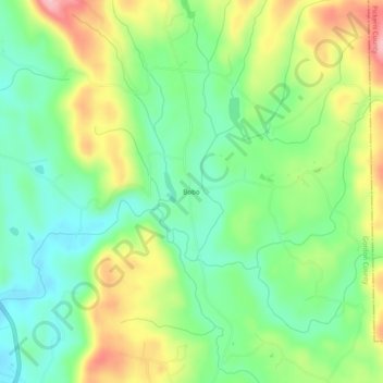 Mapa topográfico Bobo, altitude, relevo