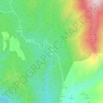 Mapa topográfico Campillejo, altitude, relevo