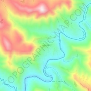 Mapa topográfico Maime, altitude, relevo