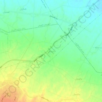 Mapa topográfico سپردان, altitude, relevo