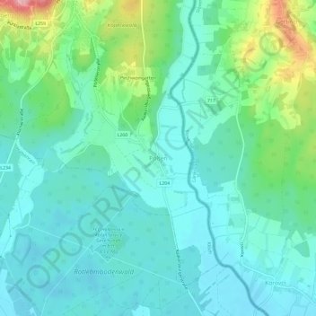 Mapa topográfico Pölten, altitude, relevo