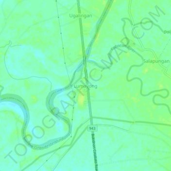 Mapa topográfico Lumayong, altitude, relevo