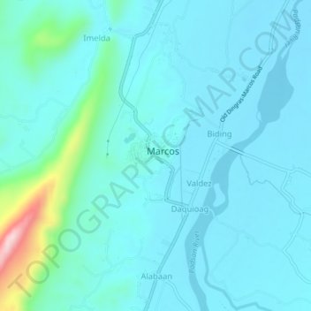 Mapa topográfico Lydia, altitude, relevo