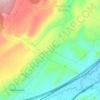 Mapa topográfico El Escarro, altitude, relevo
