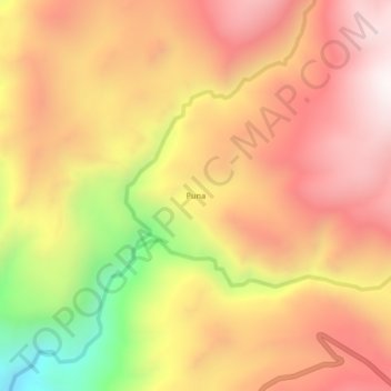 Mapa topográfico Puna, altitude, relevo