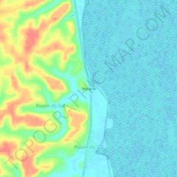 Mapa topográfico Rosário, altitude, relevo