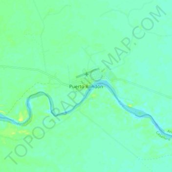 Mapa topográfico Puerto Rondón, altitude, relevo