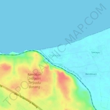Mapa topográfico Sidorejo, altitude, relevo
