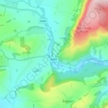 Mapa topográfico Plowden, altitude, relevo