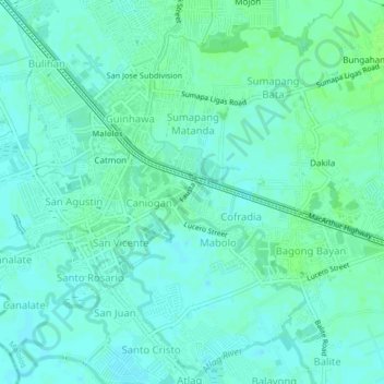 Mapa topográfico Fausta Subdivision, altitude, relevo