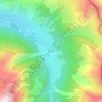 Mapa topográfico L'Échalp, altitude, relevo