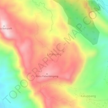 Mapa topográfico Limbuang, altitude, relevo