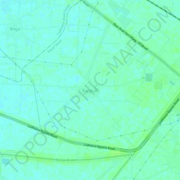 Mapa topográfico Rajghar, altitude, relevo