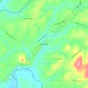 Mapa topográfico Broylesville, altitude, relevo