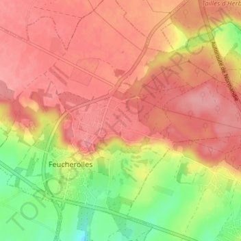 Mapa topográfico Sainte-Gemme, altitude, relevo