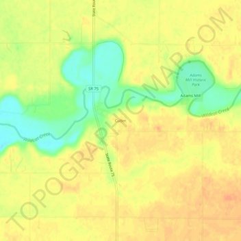 Mapa topográfico Cutler, altitude, relevo