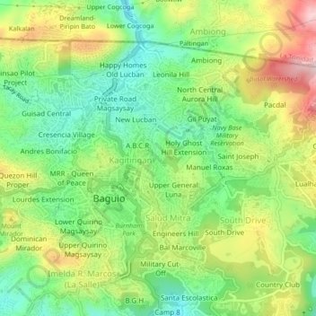 Mapa topográfico Holy Ghost Proper, altitude, relevo