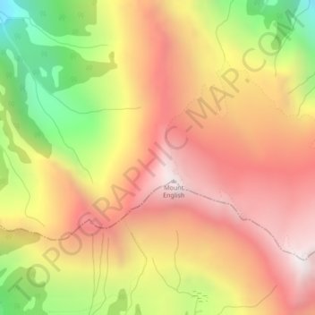 Mapa topográfico Mount English, altitude, relevo