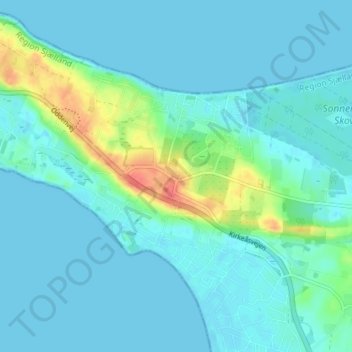 Mapa topográfico Lumsås, altitude, relevo