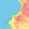 Mapa topográfico Sennen Cove, altitude, relevo