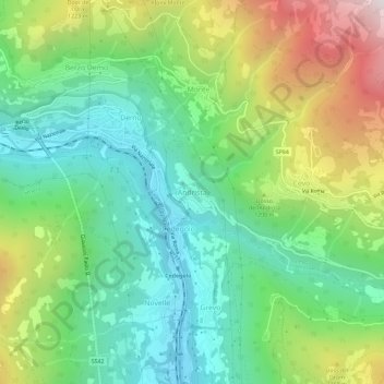 Mapa topográfico Andrista, altitude, relevo