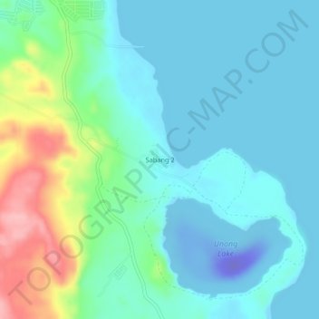 Mapa topográfico Sabang 2, altitude, relevo