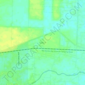 Mapa topográfico Subur, altitude, relevo