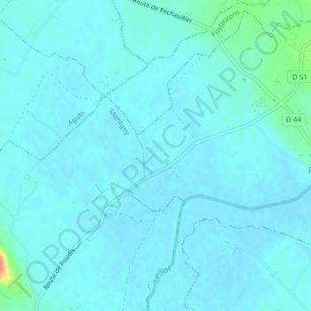 Mapa topográfico En Chaylade, altitude, relevo