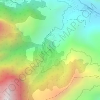 Mapa topográfico El Topacio, altitude, relevo