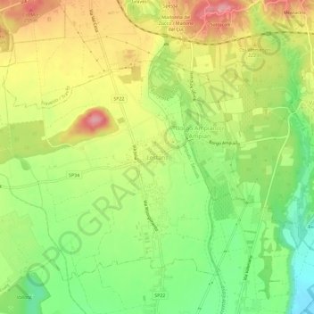 Mapa topográfico Lestans, altitude, relevo